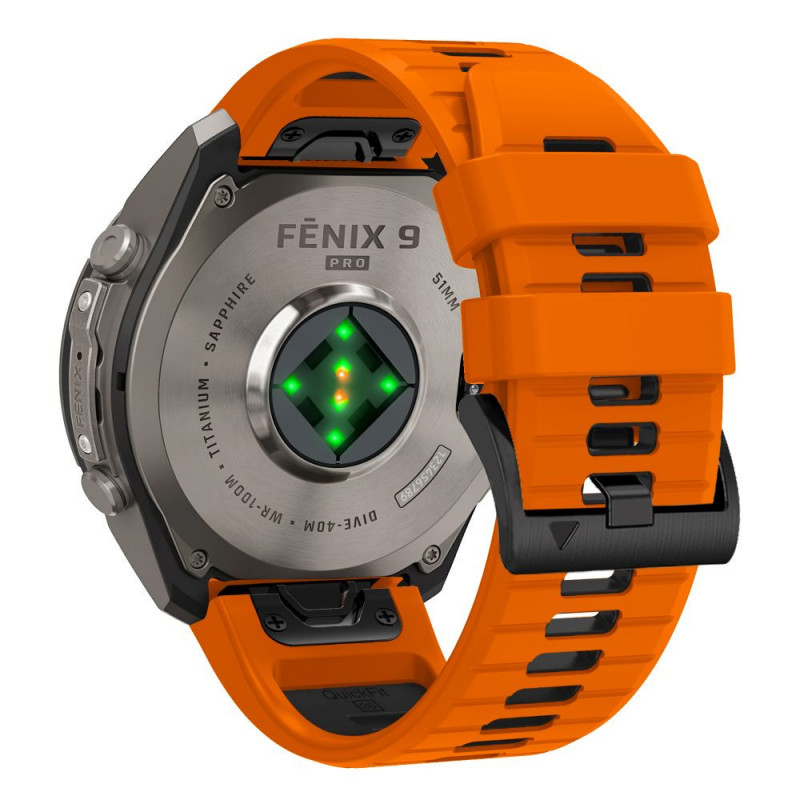 Tech-Protect Iconband Pro THP6048 horlogeband voor Garmin Fenix 5X / 5X Plus / 6X / 6X Pro / 7X / 8 / 8 Pro / 9 / 9 Pro (47 mm), oranje / zwart