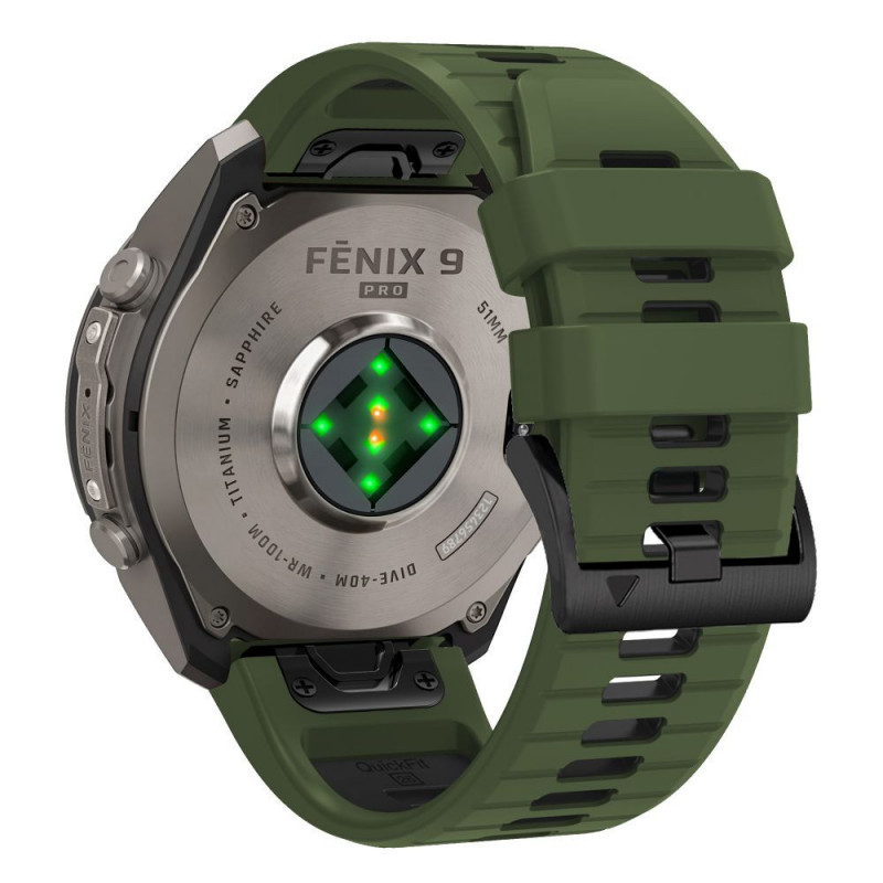 Tech-Protect Iconband Pro THP6049 horlogeband voor Garmin Fenix 5X / 5X Plus / 6X / 6X Pro / 7X / 8 / 8 Pro / 9 / 9 Pro (47 mm), groen / zwart