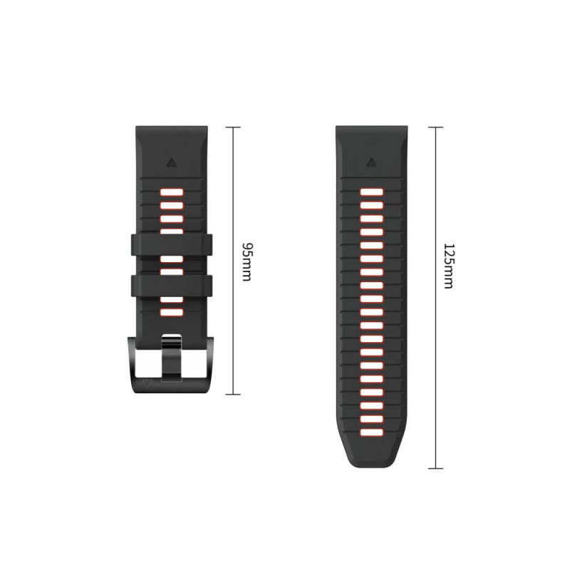 Tech-Protect Iconband Pro THP6038 horlogeband voor Garmin Fenix 5X / 5X Plus / 6X / 6X Pro / 7X / 8 / 8 Pro / 9 / 9 Pro (51 mm), zwart / rood