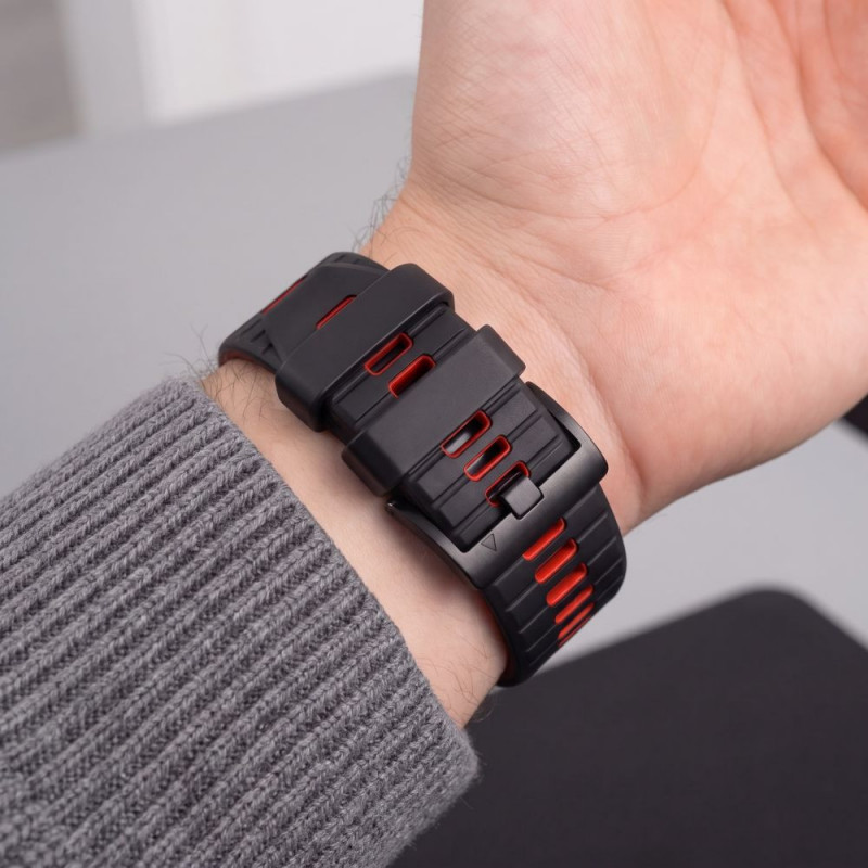 Tech-Protect Iconband Pro THP6038 horlogeband voor Garmin Fenix 5X / 5X Plus / 6X / 6X Pro / 7X / 8 / 8 Pro / 9 / 9 Pro (51 mm), zwart / rood