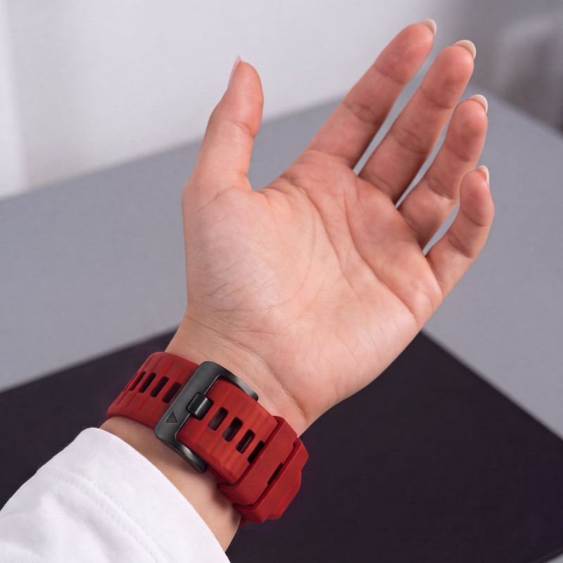 Tech-Protect Iconband Pro THP6043 horlogeband voor Garmin Fenix 5X / 5X Plus / 6X / 6X Pro / 7X / 8 / 8 Pro / 9 / 9 Pro (51 mm), rood / zwart