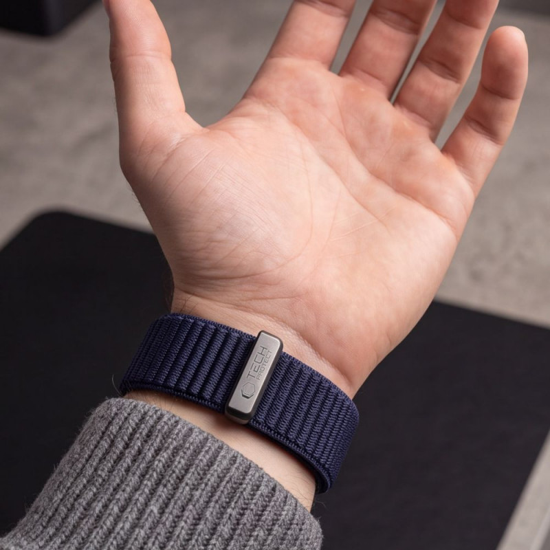 Tech-Protect NylonLoop THP6105 horlogeband voor Garmin Fenix 5X / 5X Plus / 6X / 6X Pro / 7X / 8 / 8 Pro / 9 / 9 Pro (51 mm), marineblauw