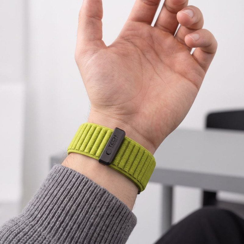 Tech-Protect NylonLoop THP6106 horlogeband voor Garmin Fenix 5X / 5X Plus / 6X / 6X Pro / 7X / 8 / 8 Pro / 9 / 9 Pro (51 mm), electric lime