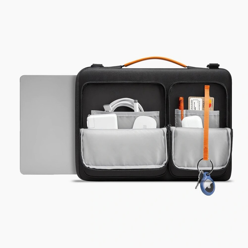Tech-Protect Defender Bag THP4355 laptoptas 13-14", zwart/oranje