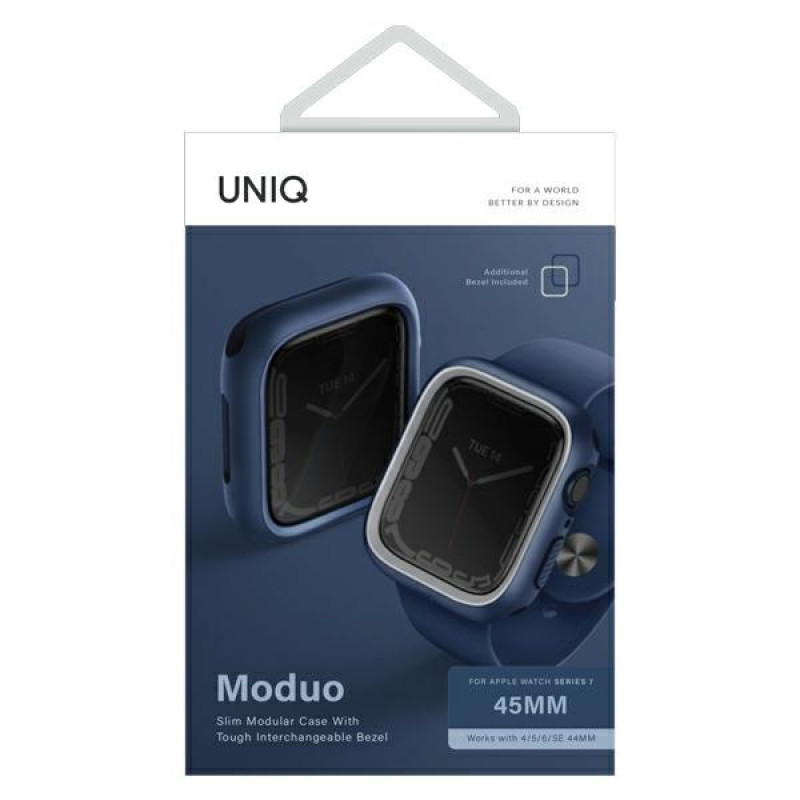 UNIQ Moduo hoesje voor Apple Watch 4/5/6/7/8/9/SE 44/45 mm, blauwgrijs