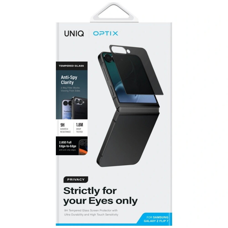 UNIQ Optix Privacy gehard glas privacy schermbeschermer voor Samsung Galaxy Z Flip7