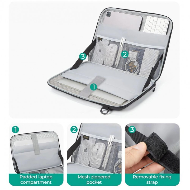 Tech-Protect Ranger-X Tactical laptoptas 15-16", zwart