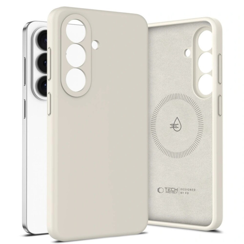 Tech-Protect silicone MagSafe-hoesje voor Samsung Galaxy S26+, Cosmic Latte
