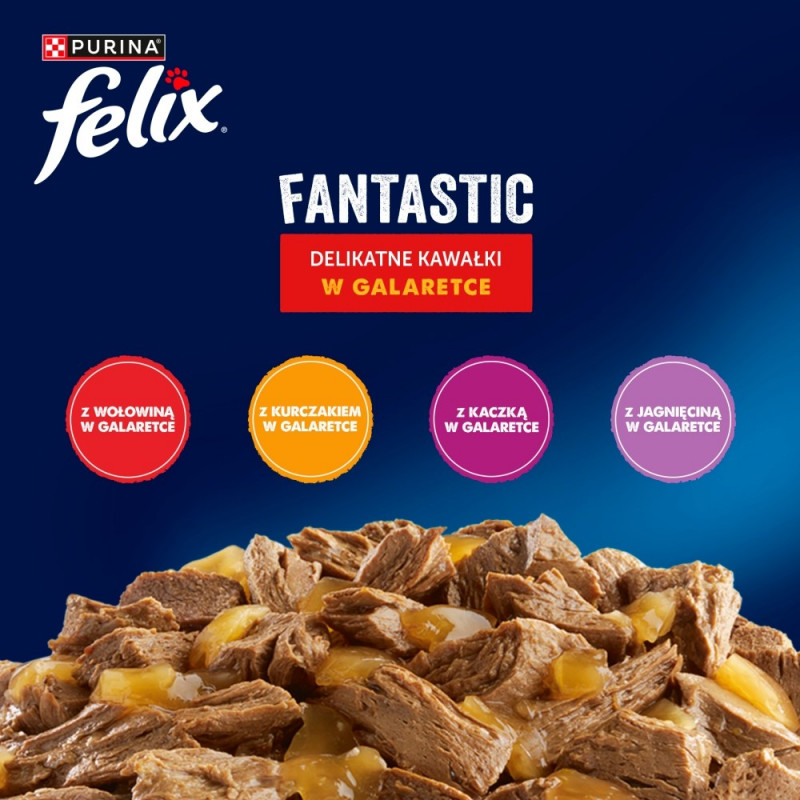 Purina Felix Agail Kattenvoer, Rundvlees, 44 x 85 g