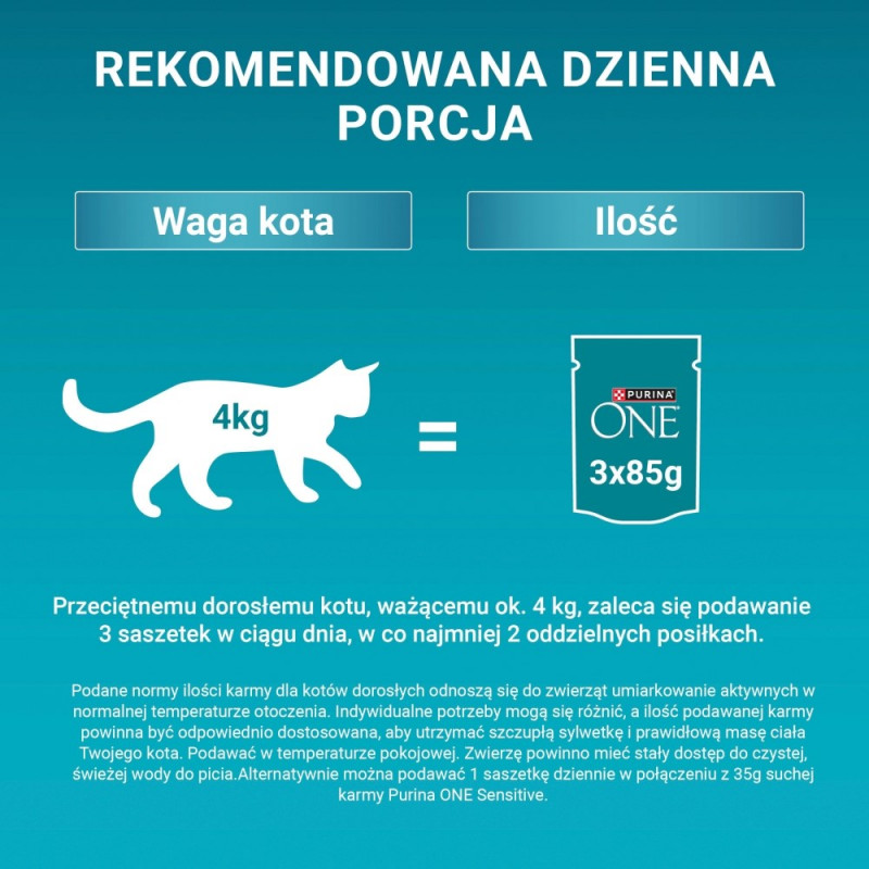 Purina ONE Sensitive kattenvoer, kip & wortel, 60 x 85 g