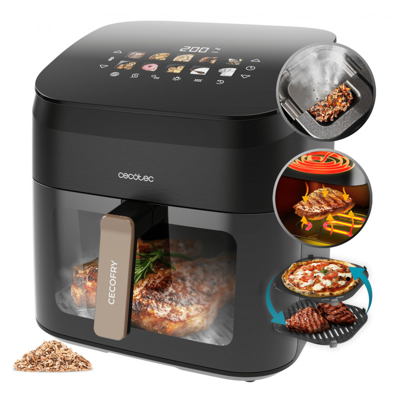 Cecotec Cecofry&Grill Smokin' 8500 heteluchtfriteuse, 8,5 L, 2200 W, zwart