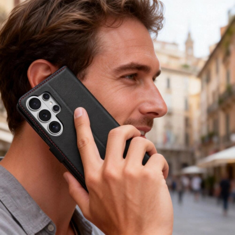Tech-Protect portemonneehoesje voor Samsung Galaxy S26 Ultra, zwart/rood
