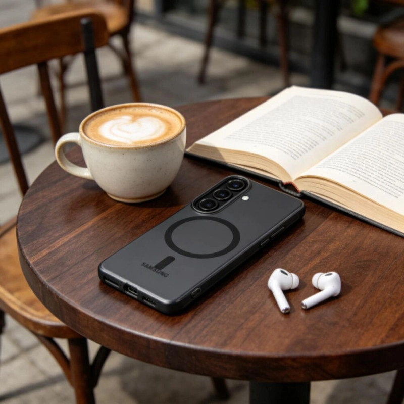 Tech-Protect MagSlim MagSafe-hoesje voor Samsung Galaxy S26, mat zwart