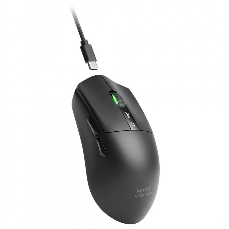 Mars Gaming MMW-ELITE draadloze gamingmuis, 20000 DPI, Bluetooth 5.4, 2,4 GHz, zwart