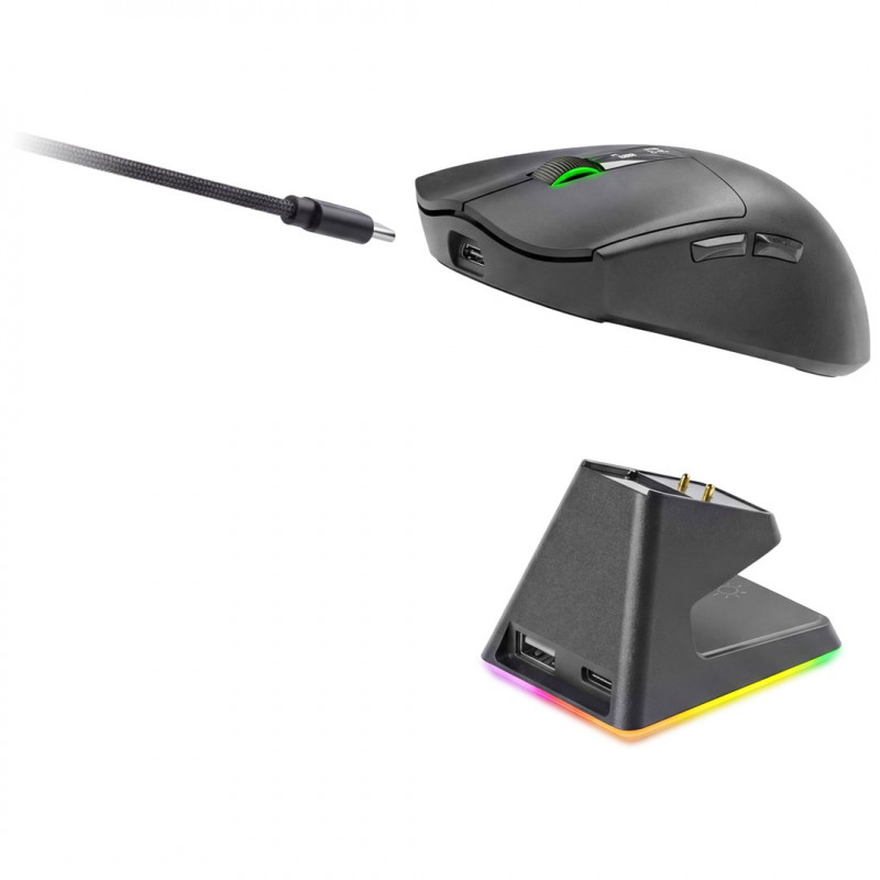 Mars Gaming MMW-ELITE draadloze gamingmuis, 20000 DPI, Bluetooth 5.4, 2,4 GHz, zwart