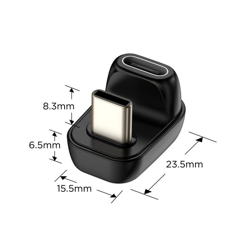 Tech-Protect UltraBoost AA04 USB-C haakse adapter, zwart