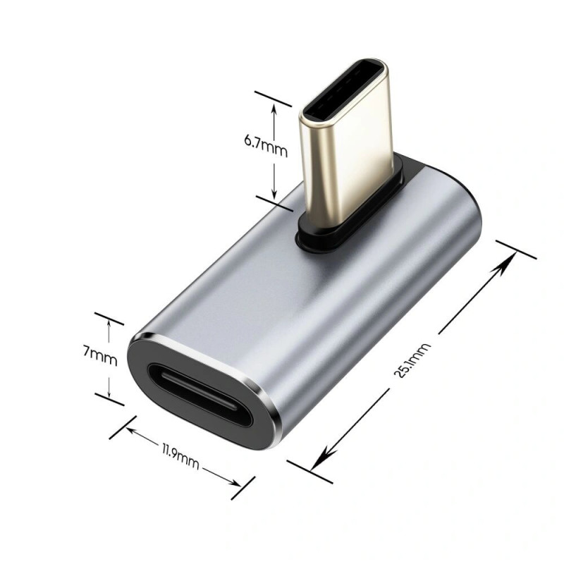 Tech-Protect UltraBoost AA03 USB-C haakse adapter, grijs