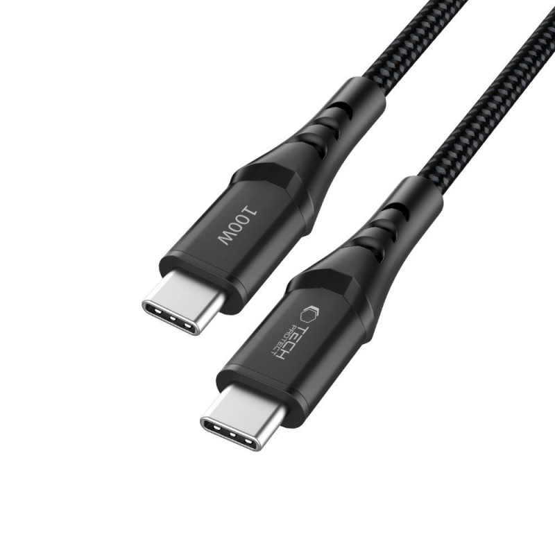 Tech-Protect UB11T Ultraboost USB-C / USB-C-kabel, PD 100W, 100 cm, zwart