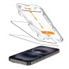 Tech-Protect Quick Set+ gehard glas schermbeschermer voor Apple iPhone 15 / 16, zwart (2 st.)