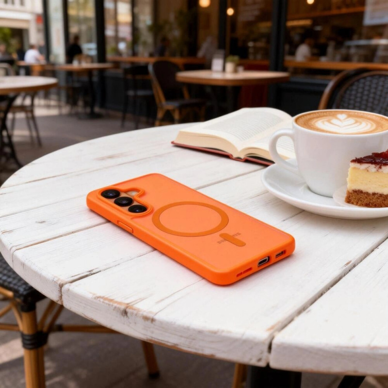 Tech-Protect Magmat MagSafe-hoesje voor Samsung Galaxy S26, mat oranje
