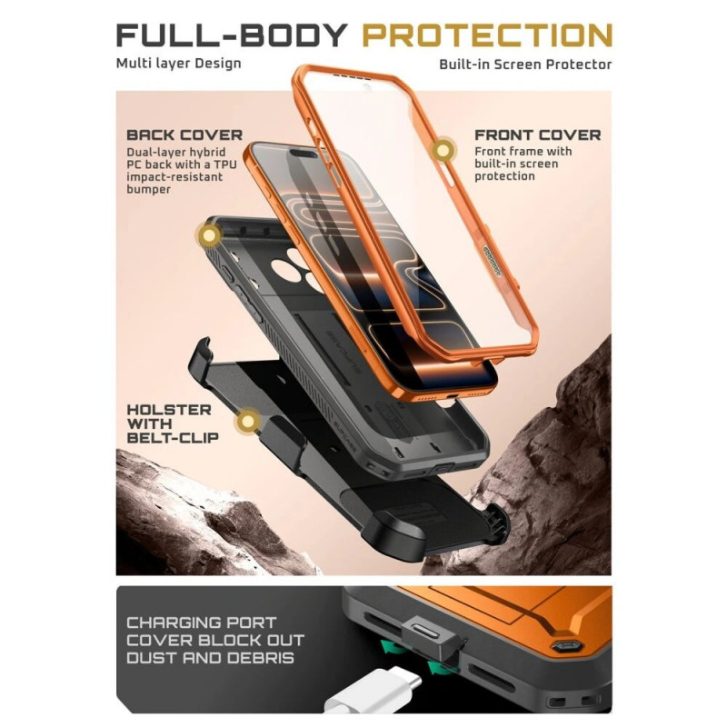 Supcase Unicorn Beetle Pro hoesje voor Apple iPhone 17 Pro Max, koraal
