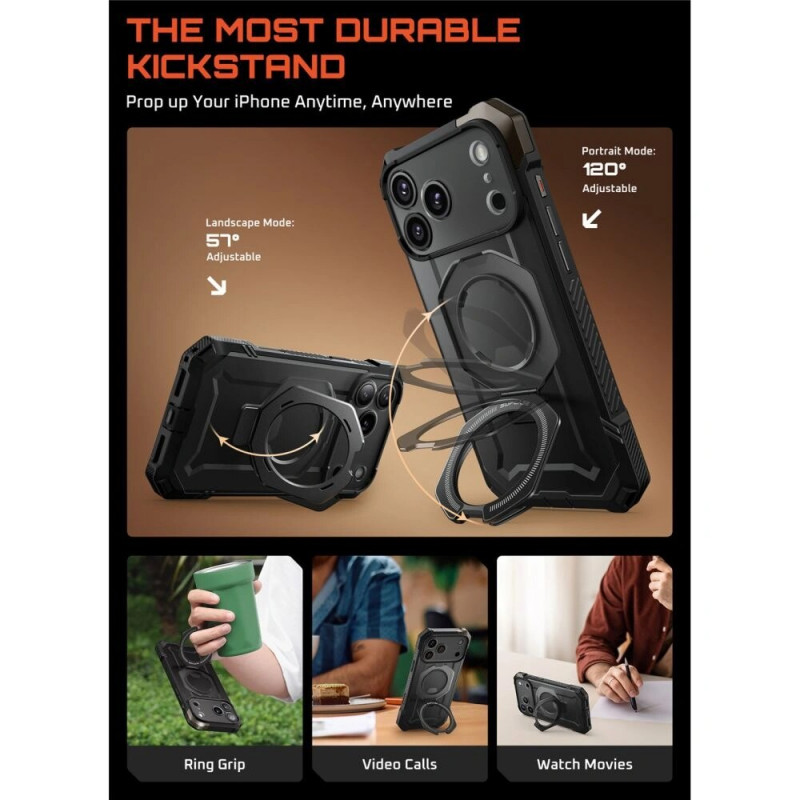 Supcase Unicorn Beetle Grip Mag MagSafe-hoesje voor Apple iPhone 17 Pro Max, zwart