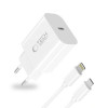 Tech-Protect NC20W 1-poorts USB-C wandlader PD 20W met Lightning-kabel, wit, 100 cm