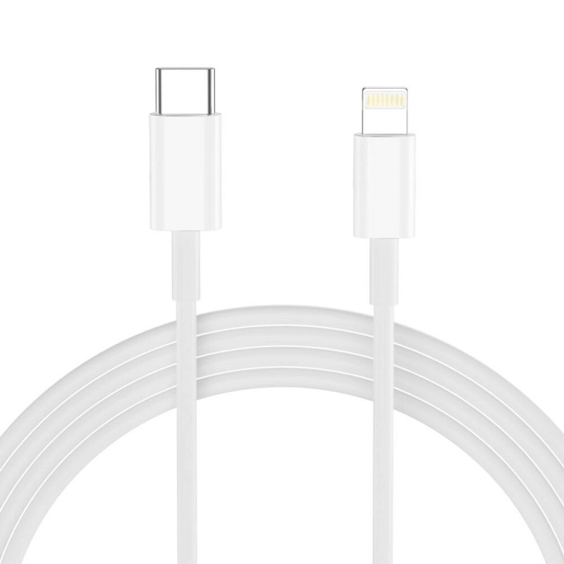 Tech-Protect NC20W 1-poorts USB-C wandlader PD 20W met Lightning-kabel, wit, 100 cm