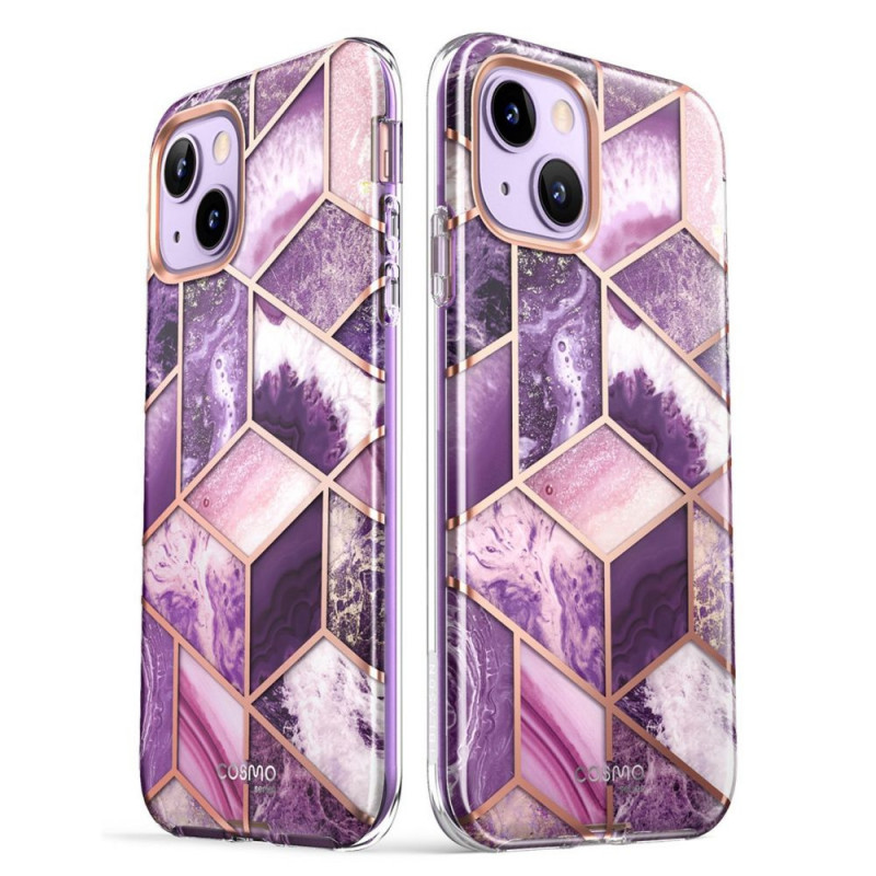 Supcase Cosmo-hoesje voor Apple iPhone 14 Plus / 15 Plus, marmerpaars