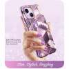 Supcase Cosmo-hoesje voor Apple iPhone 14 Plus / 15 Plus, marmerpaars