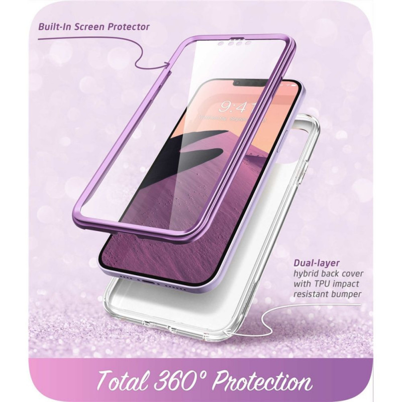 Supcase Cosmo-hoesje voor Apple iPhone 14 Plus / 15 Plus, marmerpaars