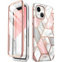 Supcase Cosmo-hoesje voor Apple iPhone 14 Plus / 15 Plus, roze marmer