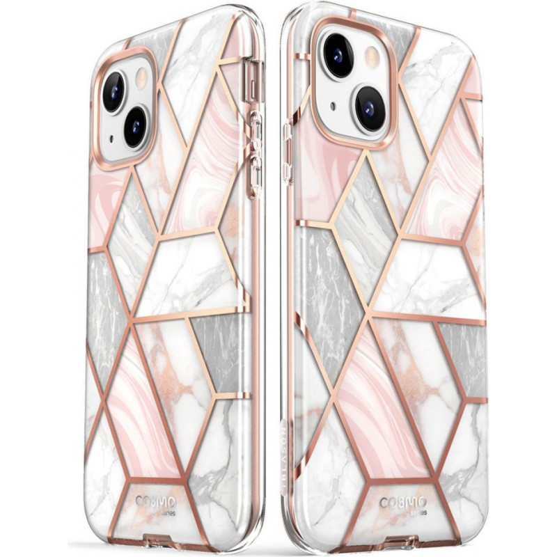 Supcase Cosmo-hoesje voor Apple iPhone 14 Plus / 15 Plus, roze marmer