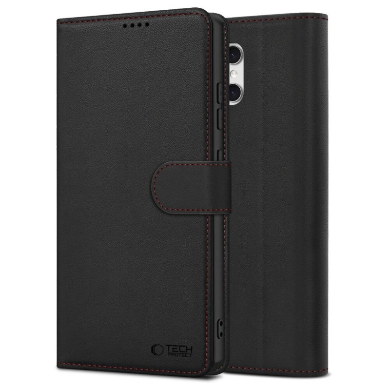 Tech-Protect portemonneehoesje voor Samsung Galaxy A57 5G, zwart/rood