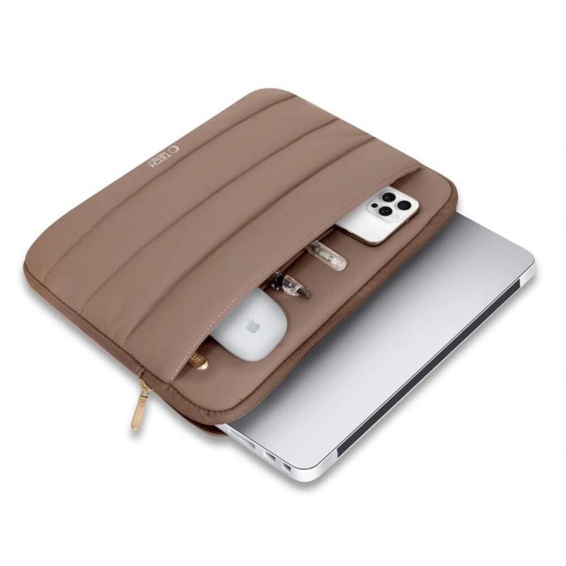 Tech-Protect Fluffy Laptophoes 13-14", Walnoot (Bruin)