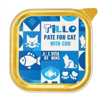 TILLO Natvoer voor katten met kabeljauw, paté, 100 g