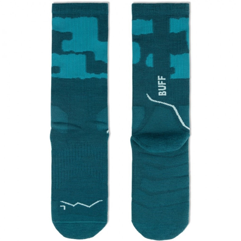 Buff Merino MW Crew Sokken MWC2, Teal, L