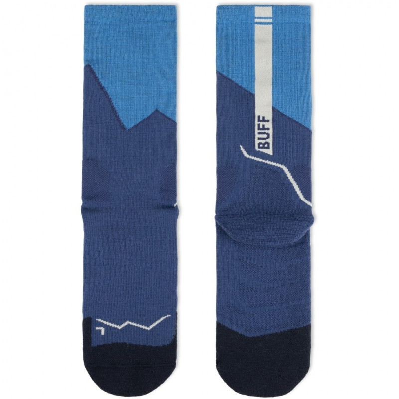 Buff Merino MW Crew Sokken MWC1, Blauw, L
