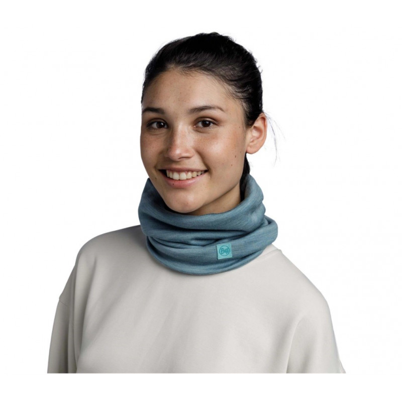 Buff Merino Heavyweight multifunctionele nekwarmer, solid pool