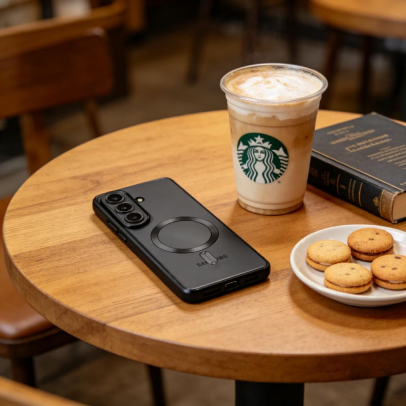 Tech-Protect MagFlex MagSafe-hoesje voor Samsung Galaxy A27 5G, glanzend zwart