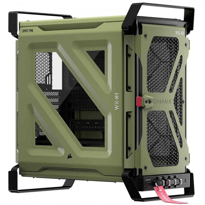 Corsair WARTHOG Performance mid-tower behuizing CC-9011350-WW, E-ATX, zijpaneel van gehard glas, groen