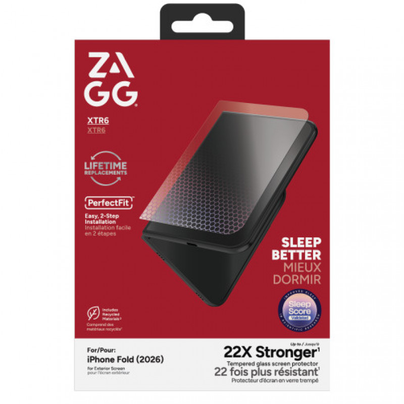 ZAGG InvisibleShield Glass XTR6 schermbeschermer voor Apple iPhone Duo (extern scherm) ZAG348