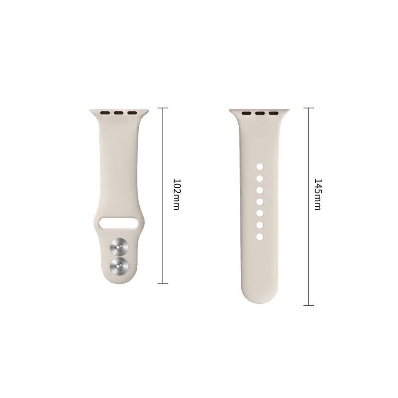 Tech-Protect Siliconen band voor Apple Watch 8 / 9 / 10 / 11 / 12 / SE / Ultra 44/45/46/49 mm, Starlight