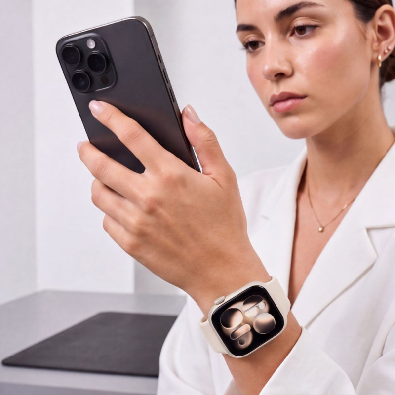Tech-Protect Siliconen band voor Apple Watch 8 / 9 / 10 / 11 / 12 / SE / Ultra 44/45/46/49 mm, Starlight