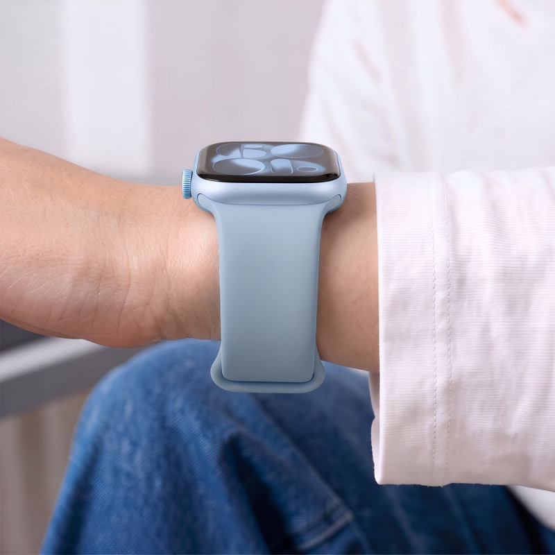 Tech-Protect siliconen band voor Apple Watch 8 / 9 / 10 / 11 / 12 / SE / Ultra 44/45/46/49 mm, Blue Jeans