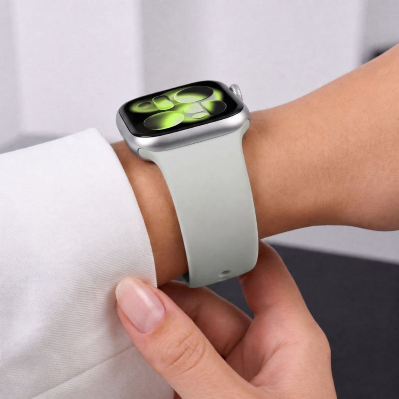 Tech-Protect siliconen band voor Apple Watch 8 / 9 / 10 / 11 / 12 / SE / Ultra 44/45/46/49 mm, Lunar Grey