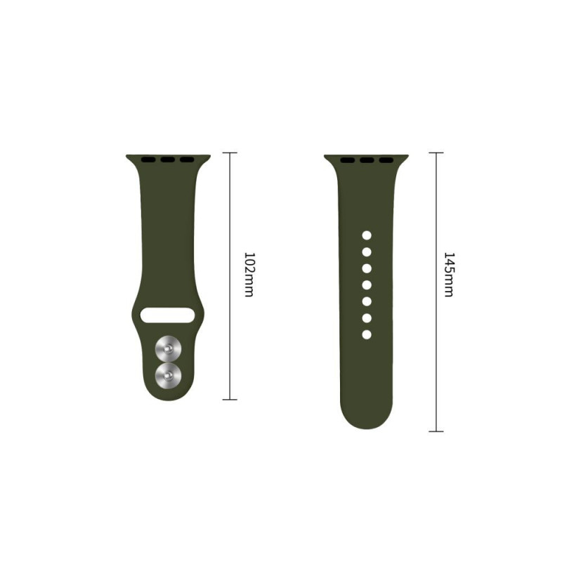 Tech-Protect siliconenband voor Apple Watch 8 / 9 / 10 / 11 / 12 / SE / Ultra 44/45/46/49 mm, olijfgroen