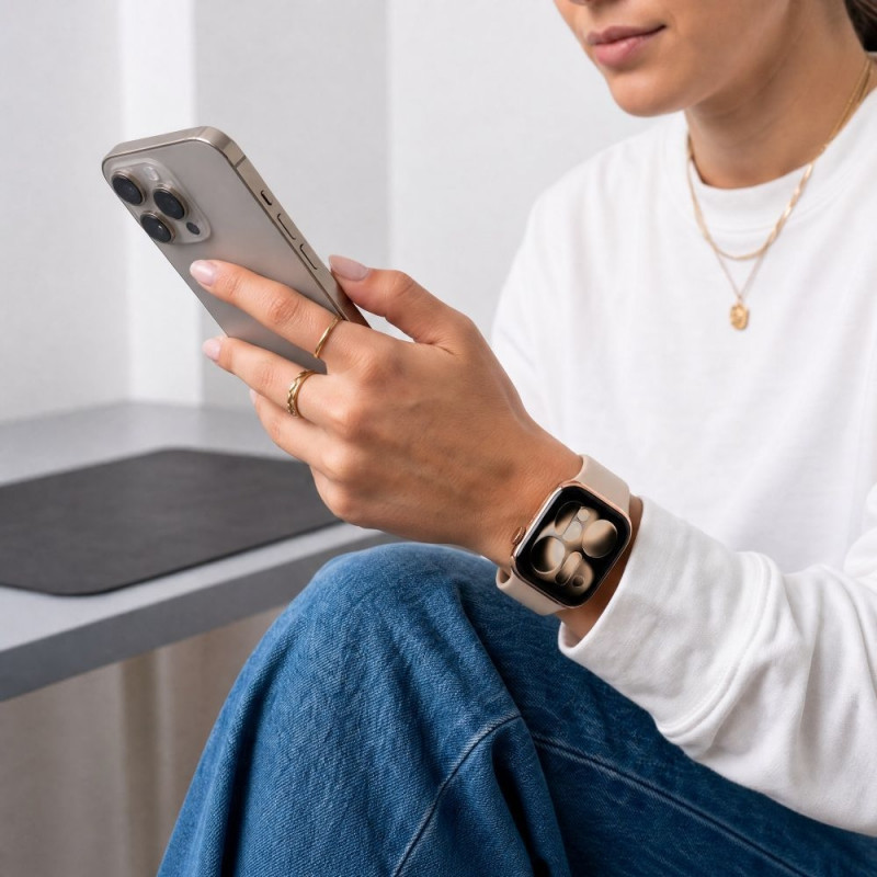 Tech-Protect siliconen band voor Apple Watch 8 / 9 / 10 / 11 / 12 / SE / Ultra 44/45/46/49 mm, walnoot