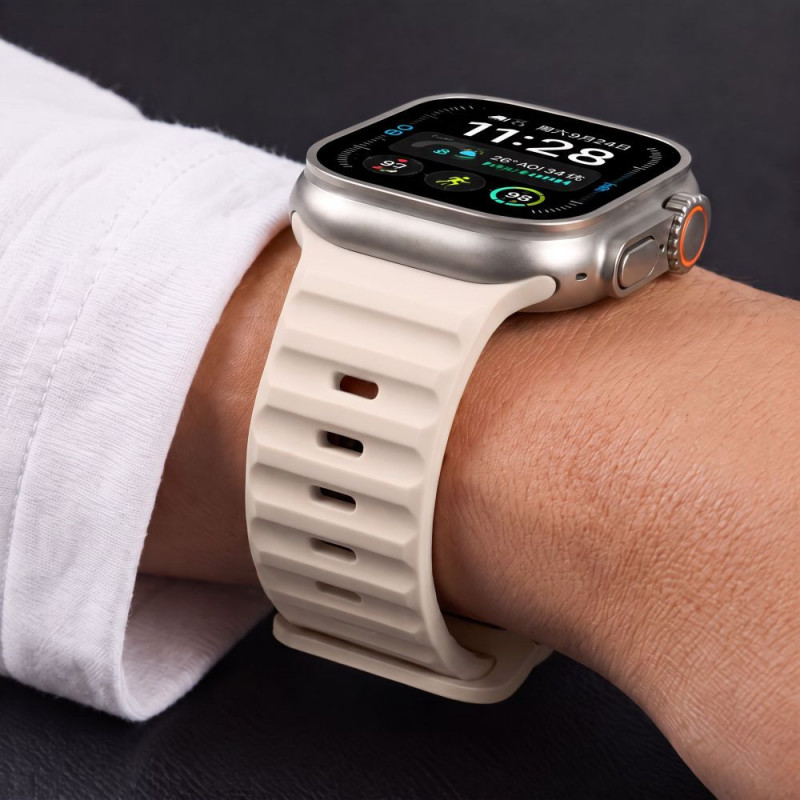 Tech-Protect Silicone Line Apple Watch 8 / 9 / 10 / 11 / 12 / SE / Ultra 44/45/46/49 mm band, Stone
