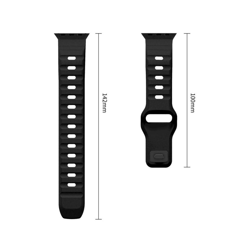 Tech-Protect Silicone Line Apple Watch 8 / 9 / 10 / 11 / 12 / SE / Ultra 44/45/46/49 mm band, zwart